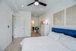 Master bedroom with ceiling fan 